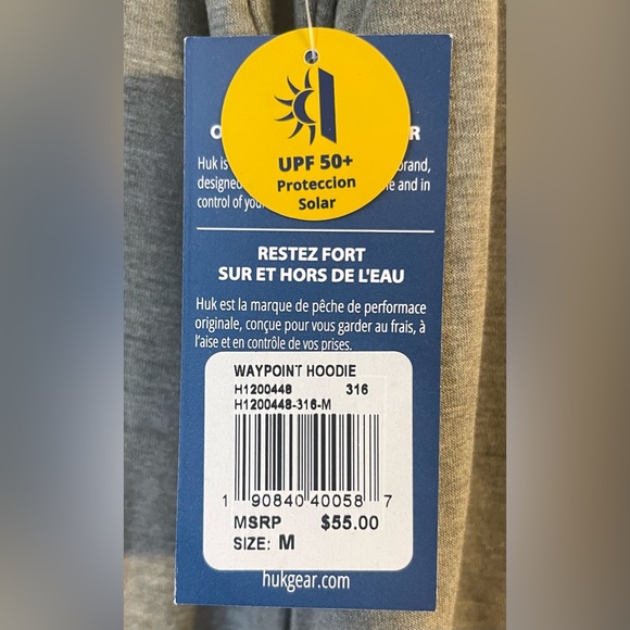 NWT Huk Green Pullover Long Sleeve Front Pocket Waypoint Hoodie - Picture 5 of 7